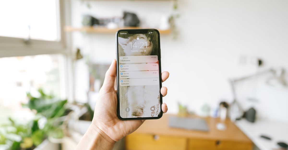 A person holding a phone, the way a customer receives an appointment reminder