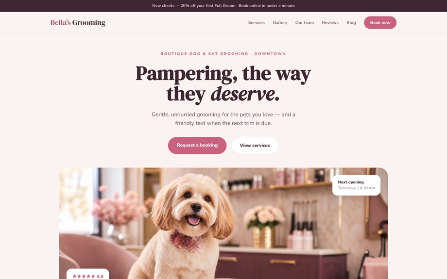 Bella's Grooming storefront